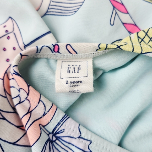 GAP Blue and Pink One Piece Swimsuit with Ruffled Straps - Picture 6 of 6